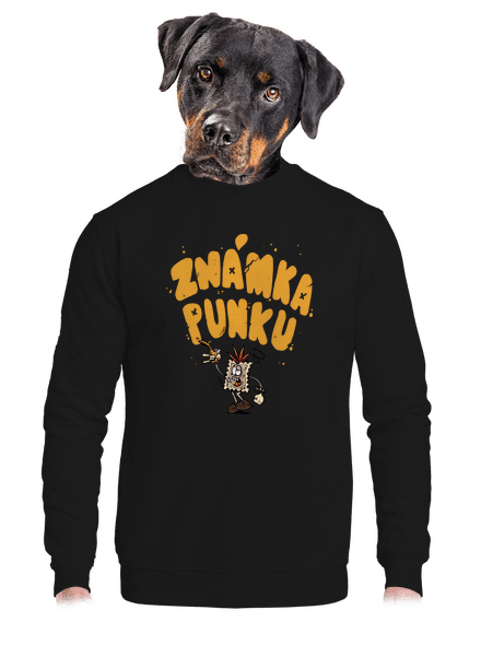 Vylitá známka punku  unisex mikina bez kapuce Black