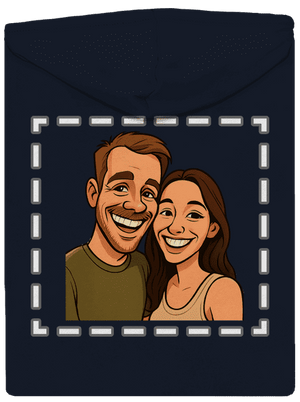 Karikatura z vlastní fotky dámská mikina na zip Navy Mal