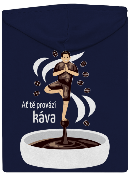 Káva provází pánská mikina na zip Navy