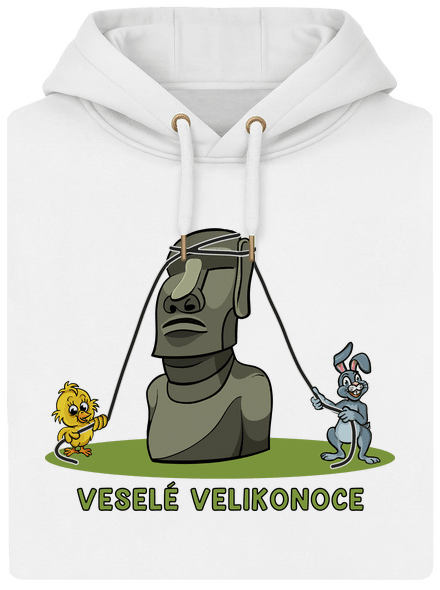 Velikonoční Moai unisex mikina premium Snowwhite