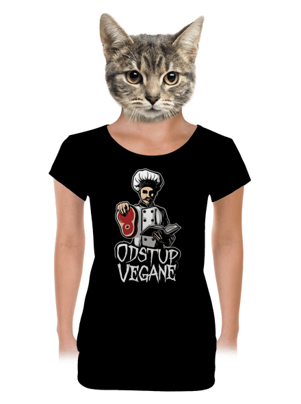 Odstup vegane dámské tričko s lemem Black