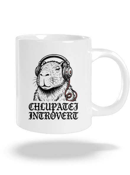 Chlupatej introvert velký hrnek White