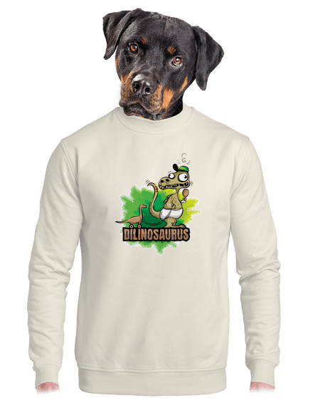 Dilinosaurus unisex mikina bez kapuce Off White