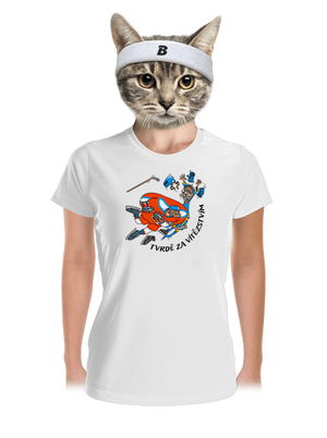 Tvrdě za vítězstvím dámské sportovní tričko White