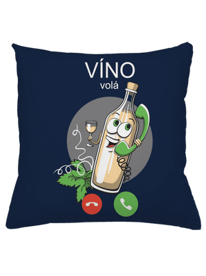 Bílé víno volá polštář Dark Navy