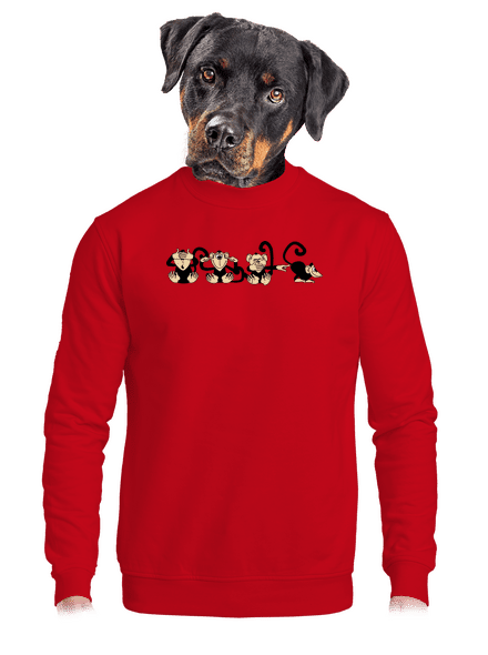 Opice unisex mikina bez kapuce Red