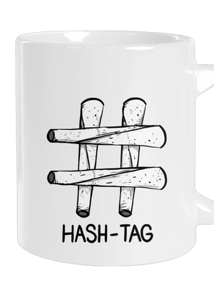 Hash tag velký hrnek White