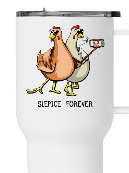 Slepice forever termohrnek White