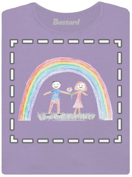 Dětské kresby - nahraj vlastní dámské tričko s lemem Lavender
