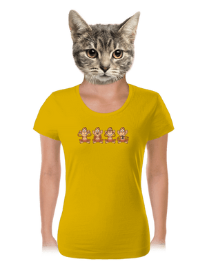 Opička s mobilem dámské tričko Yellow