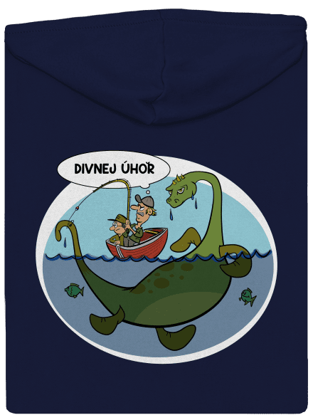 Divný úhoř pánská mikina na zip Navy