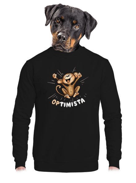 Optimista Op unisex mikina bez kapuce Black
