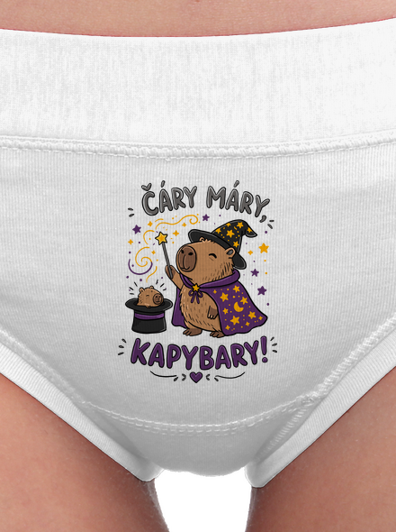 Čáry máry kapybary dámské kalhotky White