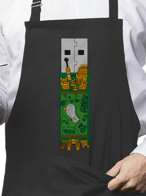 USB city zástěra Dark Grey