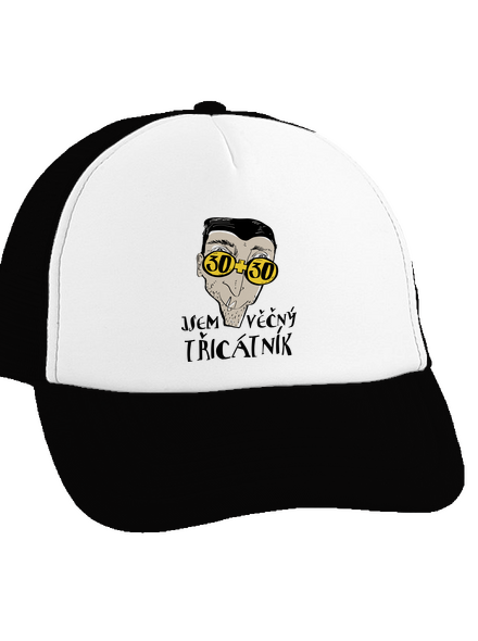 Věčný třicátník kšiltovka truckerka Black cap