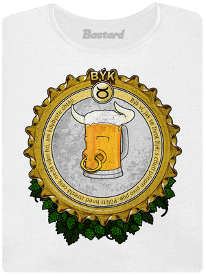 Pivní horoskop: Býk dámské tričko s lemem White