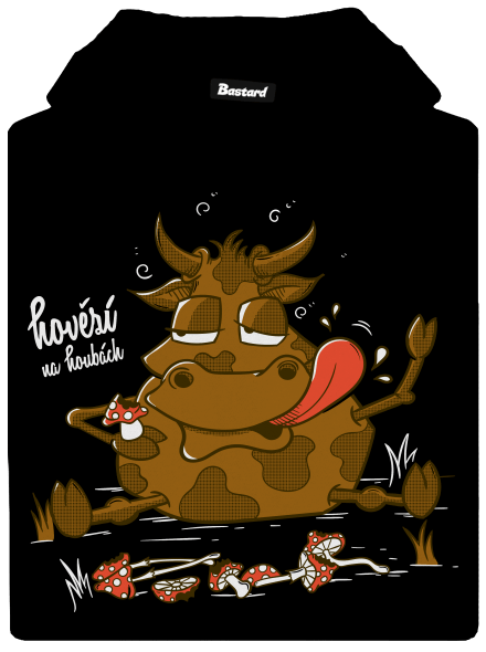 Hovězí na houbách pánská mikina klokanka Black