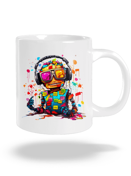 Workaholic robot velký hrnek White