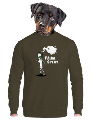 Pálím špeky unisex mikina bez kapuce Urban Khaki