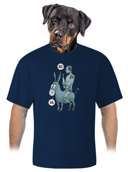 Osel a AI unisex tričko oversized Midnight Blue
