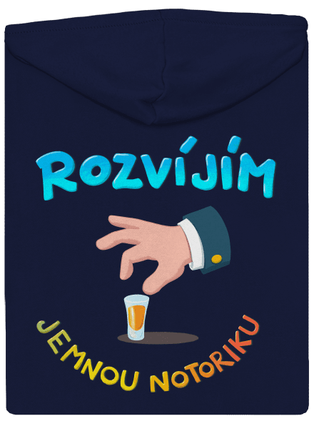 Jemná notorika pánská mikina na zip Navy