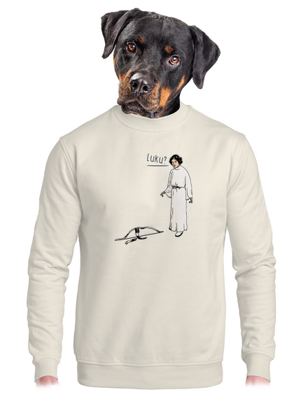 Luke a Leia unisex mikina bez kapuce Off White