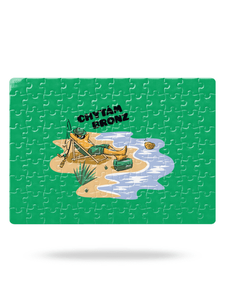 Chytám bronz puzzle White