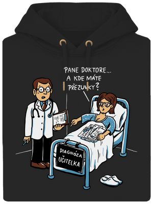 Diagnóza učitelka unisex mikina premium Dark Black