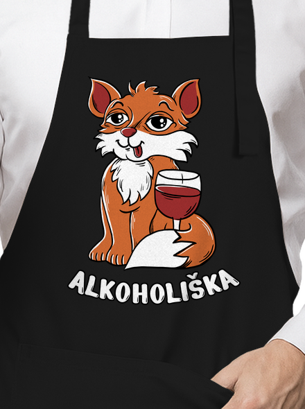 Vínová Alkoholiška zástěra Black