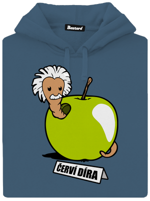 Červí díra dámská mikina klokanka Denim