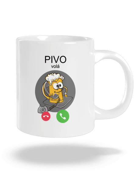 Pivo volá velký hrnek White