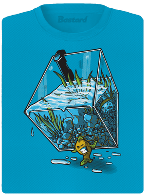 Migrující rybka dámské sportovní tričko Blue Atol