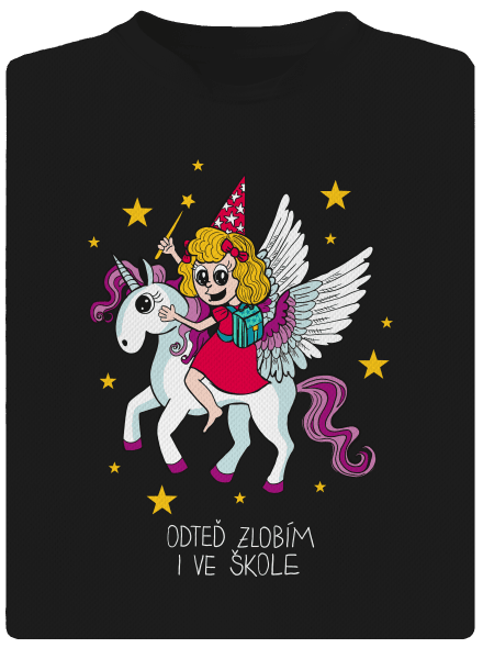 Holka ve škole dětské sportovní tričko Black