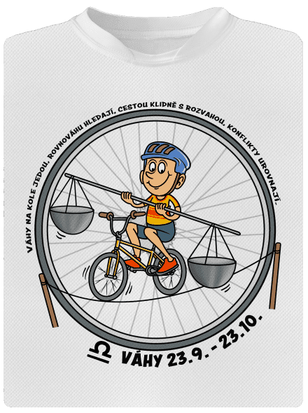 Cyklistický horoskop: Váhy dětské sportovní tričko White