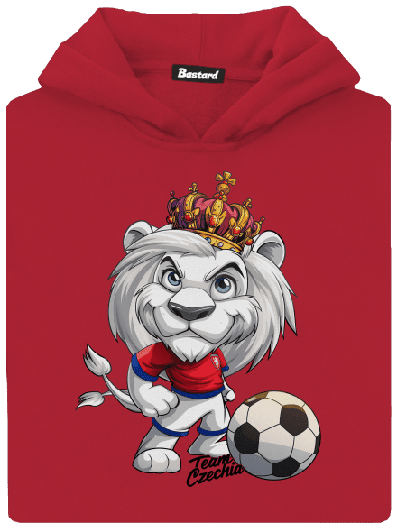 Fotbalový lev dětská mikina klokanka Fire Red