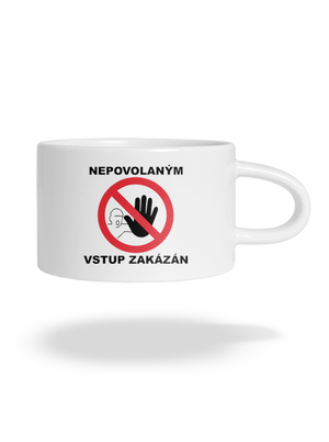 Nepovolaným vstup zakázán hrnek makronka White