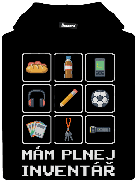 Plnej inventář dětská mikina klokanka Black