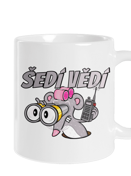 Šedí vědí - myš klasický hrnek White