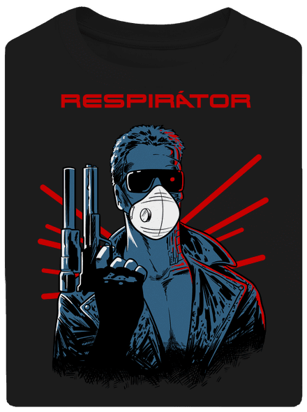 Respirátor unisex tričko oversized Black