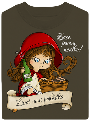 Zase nealko – Život není pohádka unisex mikina bez kapuce Urban Khaki