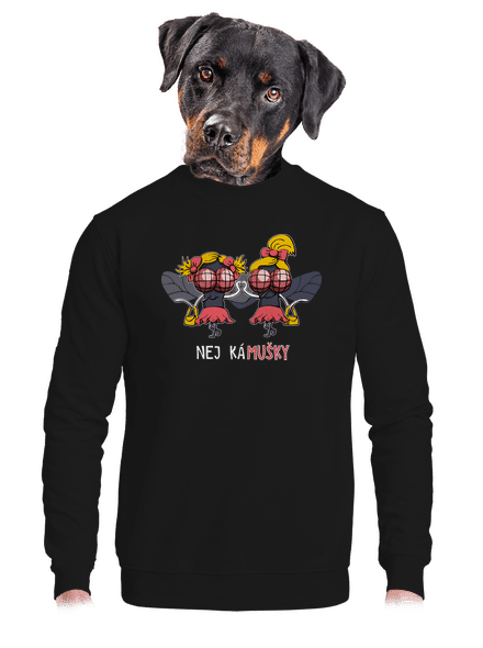 Nej kámušky unisex mikina bez kapuce Black