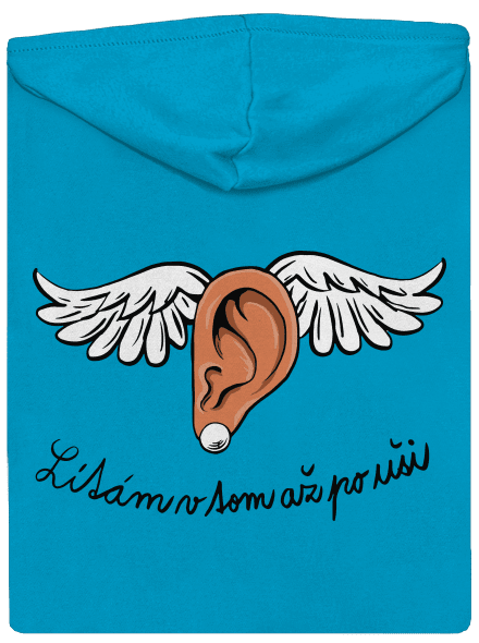 Až po uši dámská mikina na zip Blue Atol