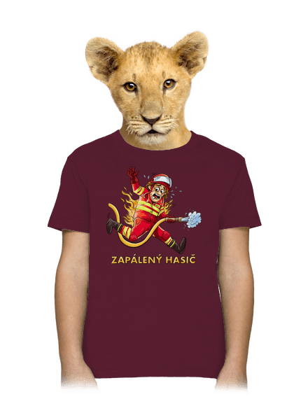Zapálený hasič a hasička dětské tričko Burgundy
