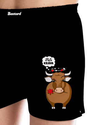 Kráva a bejk pánské trenky Black
