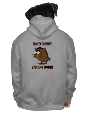 Kanec dobrý pánská mikina na zip Light Melange
