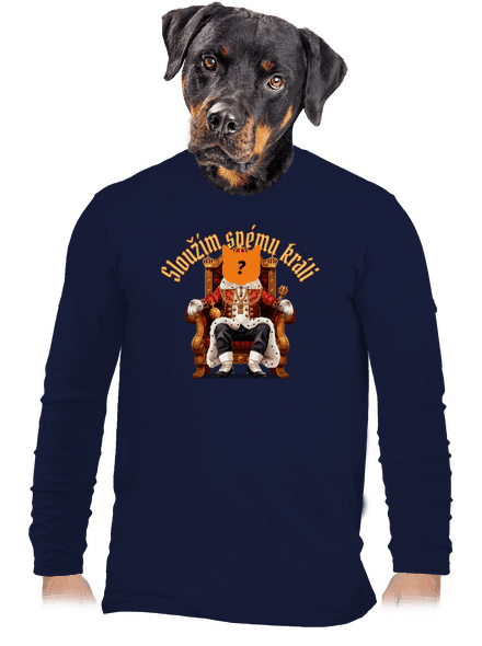 Sloužím svému králi pánské dlouhý rukáv Navy