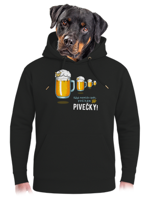 Pivečka unisex mikina premium Dark Black