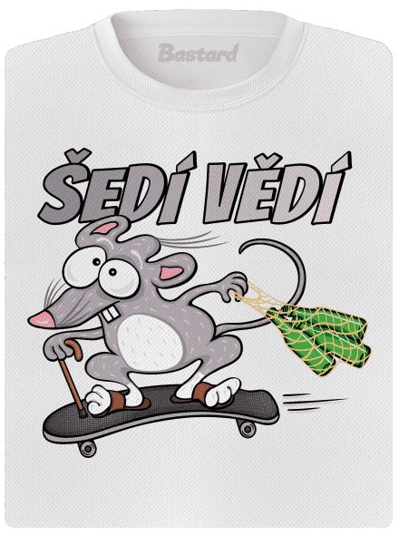 Šedí vědí - myšák dámské sportovní tričko White