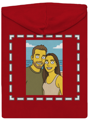 Simpsonovi z vlastní fotky pánská mikina na zip Red