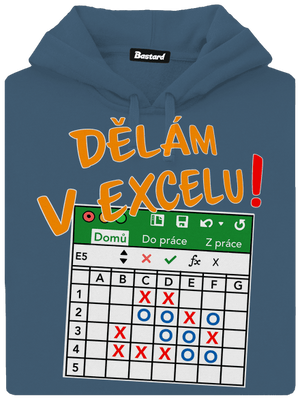 Dělám v Excelu dámská mikina klokanka Denim